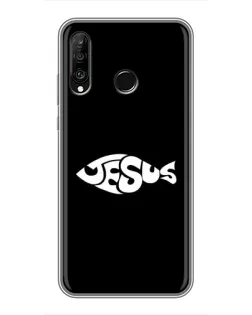Чехол для Huawei P30 Lite / Nova 4e с картинкой «Рыба Jesus»