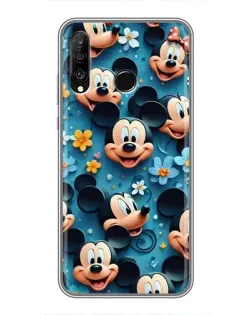 Чехол для Huawei P30 Lite / Nova 4e с картинкой «Паттерн Микки и Минни»