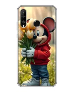 Чохол для Huawei P30 Lite / Nova 4e з картинкою «Міккі з тюльпанами»