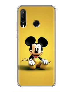 Чехол для Huawei P30 Lite / Nova 4e с картинкой «Микки на желтом»