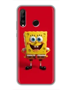 Чохол для Huawei P30 Lite / Nova 4e з картинкою «Спанч Боб на червоному»