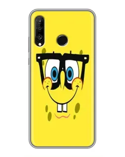 Чехол для Huawei P30 Lite / Nova 4e с картинкой «Минималистичный Спанч Боб»