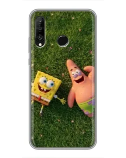Чехол для Huawei P30 Lite / Nova 4e с картинкой «Друзья на лужайке»