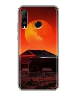 Чехол для Huawei P30 Lite / Nova 4e с картинкой «Cybertruck на Марсе»