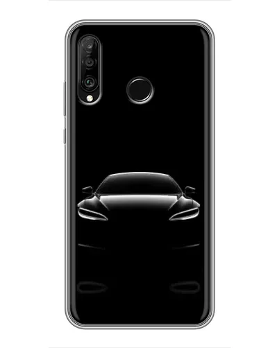 Чехол для Huawei P30 Lite / Nova 4e с картинкой «Силуэт Tesla Night»