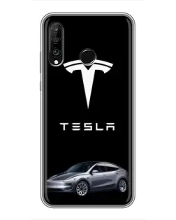 Чехол для Huawei P30 Lite / Nova 4e с картинкой «Tesla Model Y»