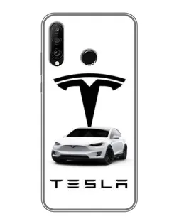 Чехол для Huawei P30 Lite / Nova 4e с картинкой «Tesla White Style»