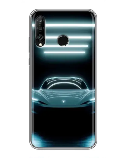Чехол для Huawei P30 Lite / Nova 4e с картинкой «Tesla в неоне»