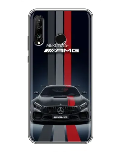 Чохол для Huawei P30 Lite / Nova 4e з картинкою «Mercedes — білий карбон» Чохол для Huawei P30 Lite / Nova 4e з картинкою «Mercedes — білий карбон»