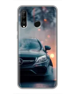 Чехол для Huawei P30 Lite / Nova 4e с картинкой «Mercedes — ночной город»