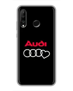 Чехол для Huawei P30 Lite / Nova 4e с картинкой «Логотип Audi Heart»