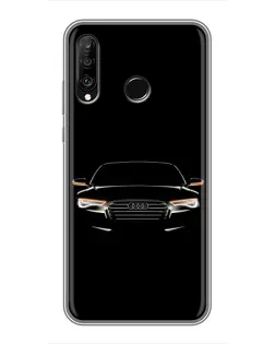 Чехол для Huawei P30 Lite / Nova 4e с картинкой «Audi — ночной контур»