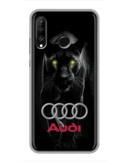 Чехол для Huawei P30 Lite / Nova 4e с картинкой «Пантера и Audi»