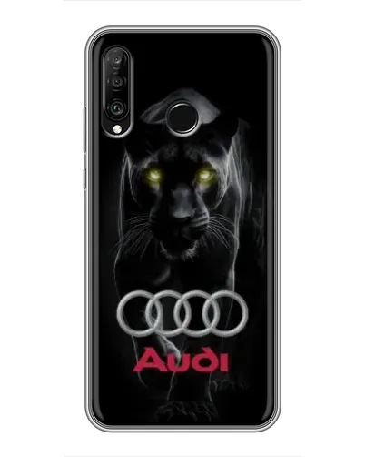 Чехол для Huawei P30 Lite / Nova 4e с картинкой «Пантера и Audi»