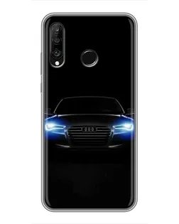 Чехол для Huawei P30 Lite / Nova 4e с картинкой «Audi в неоне»