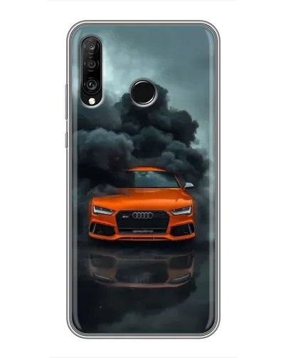 Чехол для Huawei P30 Lite / Nova 4e с картинкой «Audi в облаках дыма»