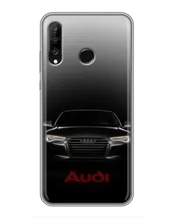 Чехол для Huawei P30 Lite / Nova 4e с картинкой «Audi — градиентный контур»