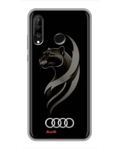 Чехол для Huawei P30 Lite / Nova 4e с картинкой «Графика — пантера и Audi»