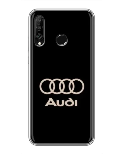 Чехол для Huawei P30 Lite / Nova 4e с картинкой «Audi — золотой логотип»