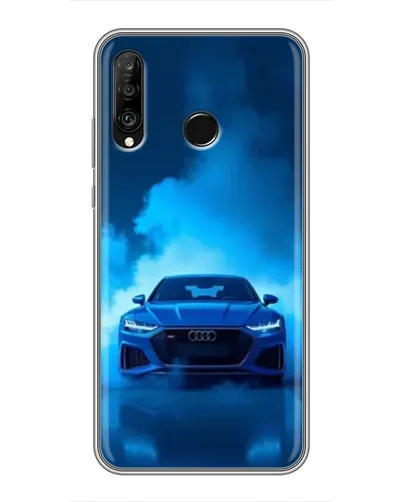Чехол для Huawei P30 Lite / Nova 4e с картинкой «Audi — голубая энергия»