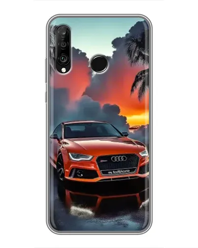 Чехол для Huawei P30 Lite / Nova 4e с картинкой «Audi — закат»