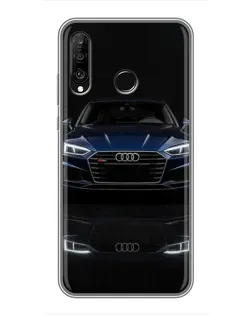 Чехол для Huawei P30 Lite / Nova 4e с картинкой «Audi — ночное отражение»