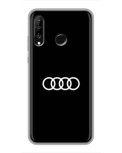 Чехол для Huawei P30 Lite / Nova 4e с картинкой «Audi White Logo»