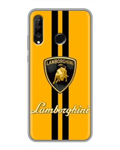 Чехол для Huawei P30 Lite / Nova 4e с картинкой «Lamborghini Stripe желтый»