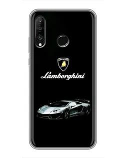Чехол для Huawei P30 Lite / Nova 4e с картинкой «Логотип Lamborghini классика»