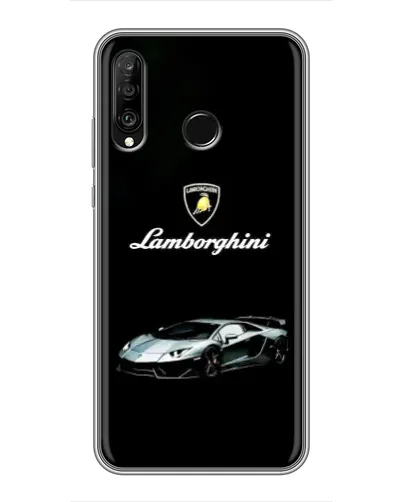 Чехол для Huawei P30 Lite / Nova 4e с картинкой «Логотип Lamborghini классика»