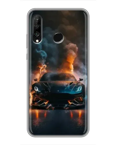Чехол для Huawei P30 Lite / Nova 4e с картинкой «Lamborghini дымная эстетика»