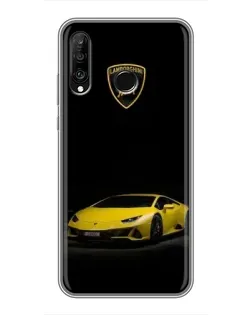 Чехол для Huawei P30 Lite / Nova 4e с картинкой «Lamborghini желтый акцент»