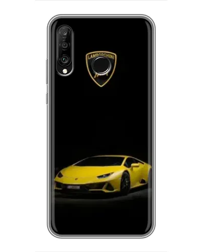 Чехол для Huawei P30 Lite / Nova 4e с картинкой «Lamborghini желтый акцент»