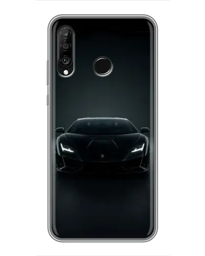 Чехол для Huawei P30 Lite / Nova 4e с картинкой «Черный Lamborghini Aventador»