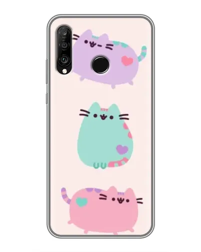 Чохол для Huawei P30 Lite / Nova 4e з картинкою «Pusheen тріо» Чохол для Huawei P30 Lite / Nova 4e з картинкою «Pusheen тріо»