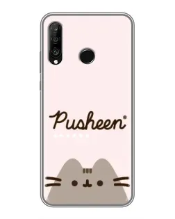 Чохол для Huawei P30 Lite / Nova 4e з картинкою «Pusheen логотип»