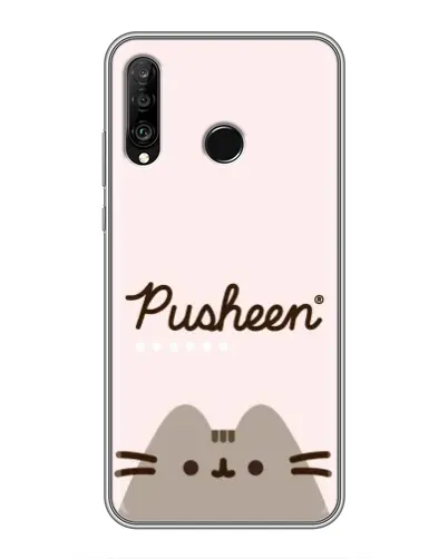Чохол для Huawei P30 Lite / Nova 4e з картинкою «Pusheen логотип» Чохол для Huawei P30 Lite / Nova 4e з картинкою «Pusheen логотип»