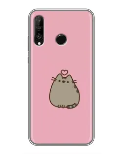 Чохол для Huawei P30 Lite / Nova 4e з картинкою «Pusheen серце»