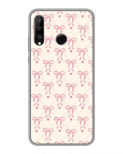 Чехол для Huawei P30 Lite / Nova 4e с картинкой «Розовые бантики Coquette»