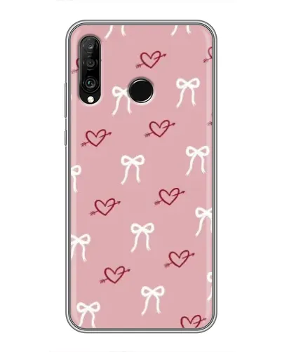 Чехол для Huawei P30 Lite / Nova 4e с картинкой «Сердца и банты»