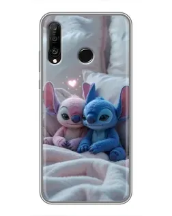 Чехол для Huawei P30 Lite / Nova 4e с картинкой «Плюшевые Стич Ангел»