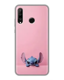 Чехол для Huawei P30 Lite / Nova 4e с картинкой «Stitch выглядывает»