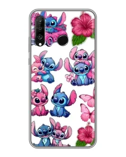 Чехол для Huawei P30 Lite / Nova 4e с картинкой «Стикеры Stitch и Angel»