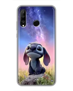 Чехол для Huawei P30 Lite / Nova 4e с картинкой «Стич на рассвете»