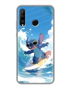 Чехол для Huawei P30 Lite / Nova 4e с картинкой «Стич на волне»