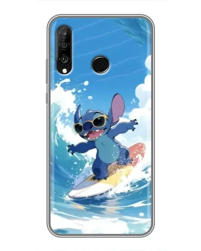 Чехол для Huawei P30 Lite / Nova 4e с картинкой «Стич на волне»
