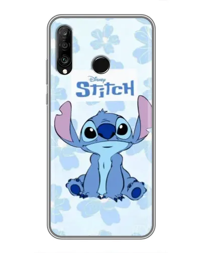 Чехол для Huawei P30 Lite / Nova 4e с картинкой «Stitch среди цветов»