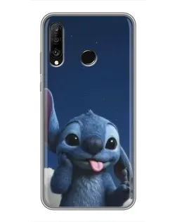 Чехол для Huawei P30 Lite / Nova 4e с картинкой «Стич в облаках»