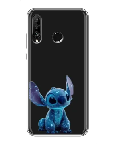 Чехол для Huawei P30 Lite / Nova 4e с картинкой «Стич на черном»