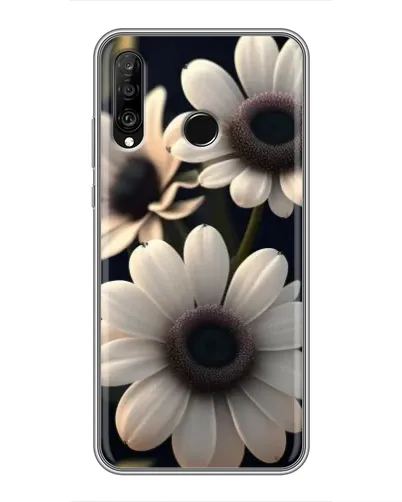 Чехол для Huawei P30 Lite / Nova 4e с картинкой «Белые маргаритки макро»